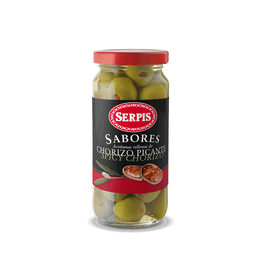 Spicy Chorizo Stuffed Manzanilla Olives Serpis   