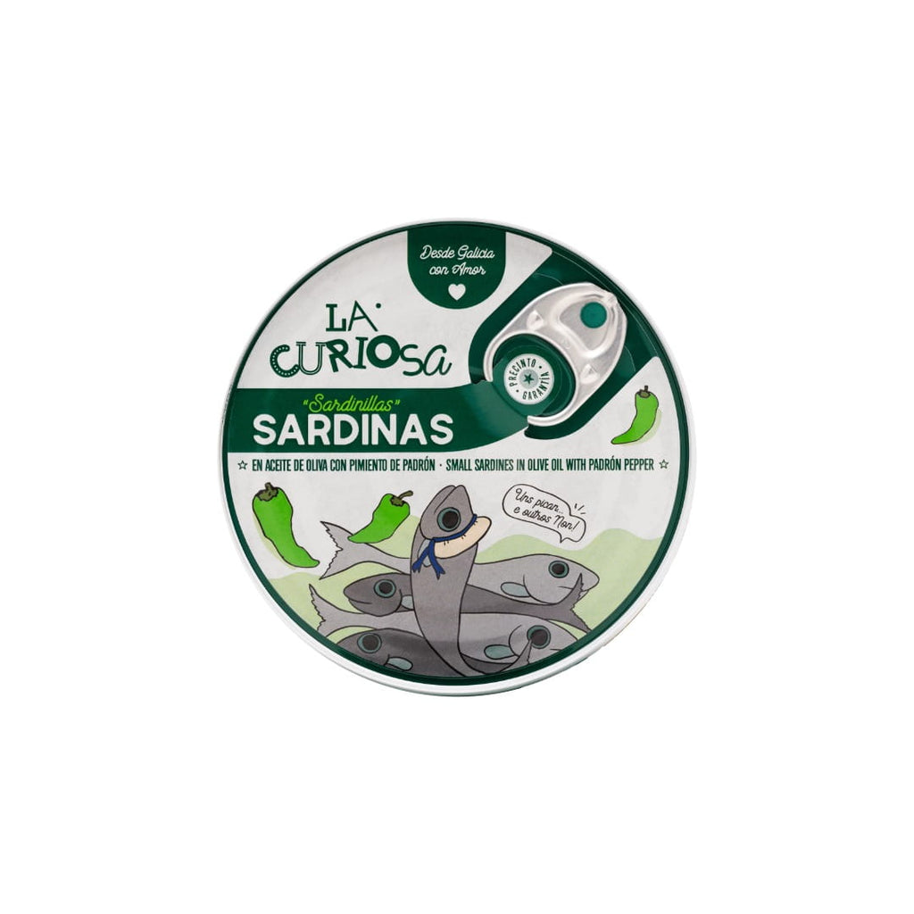 Small Sardines with Padron Peppers in Olive Oil La Curiosa